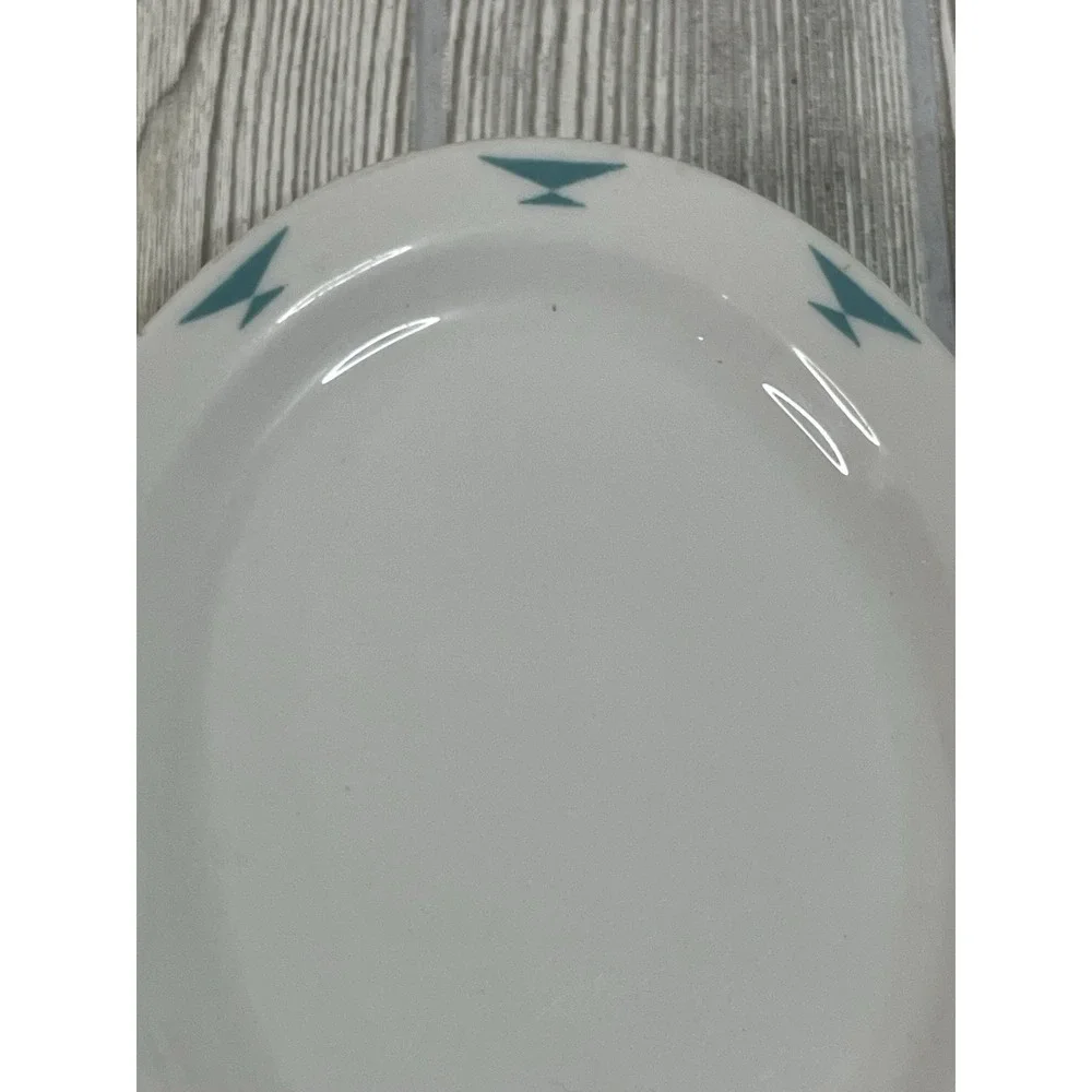 Vintage Homer Laughlin Atomic Diamond Restaurant Turquoise  7 X 5 1/2